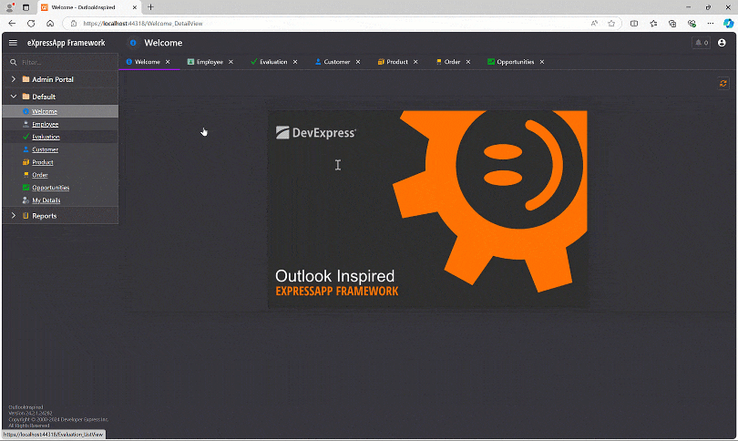 Higher rendering speed when switching between tabs - XAF for Blazor, DevExpress