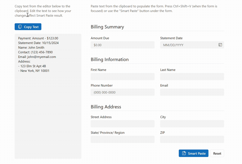 DevExtreme Form Smart Paste