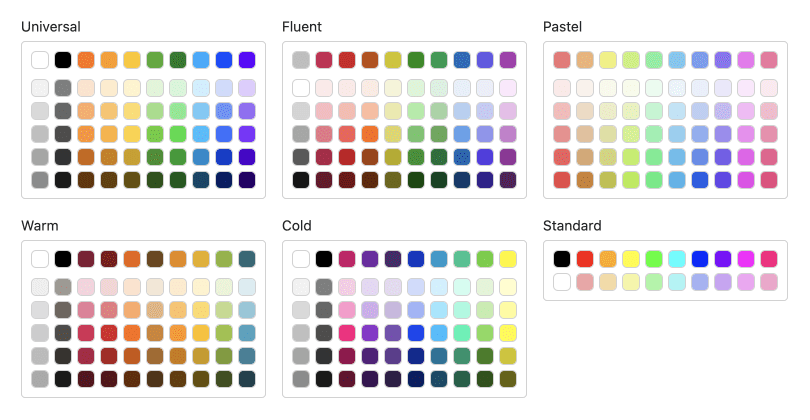 Blazor Color Palette — Color Sets