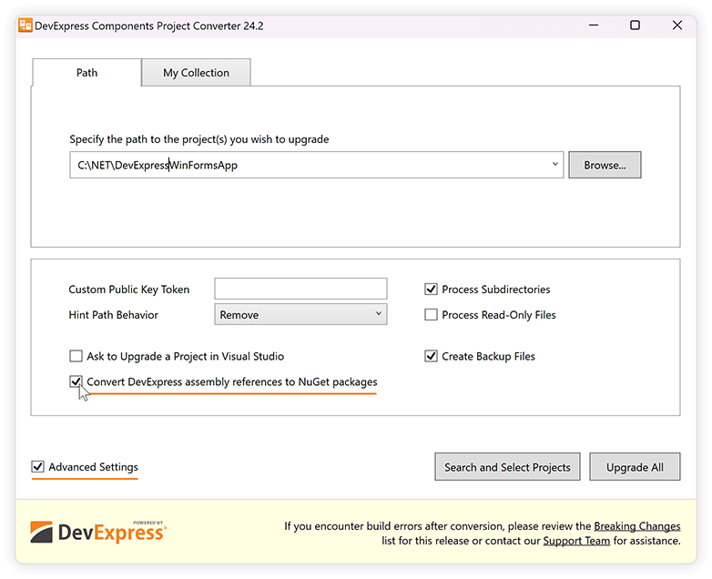 DevExpress Project Converter - Upgrade to .NET from .NET Framework
