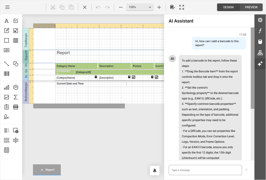 End-User Report Designer, DevExpress