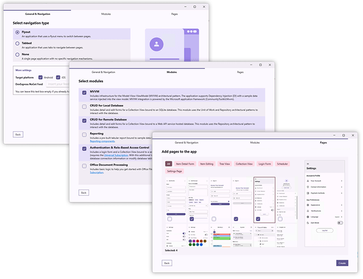 DevExpress App Templates for .NET MAUI