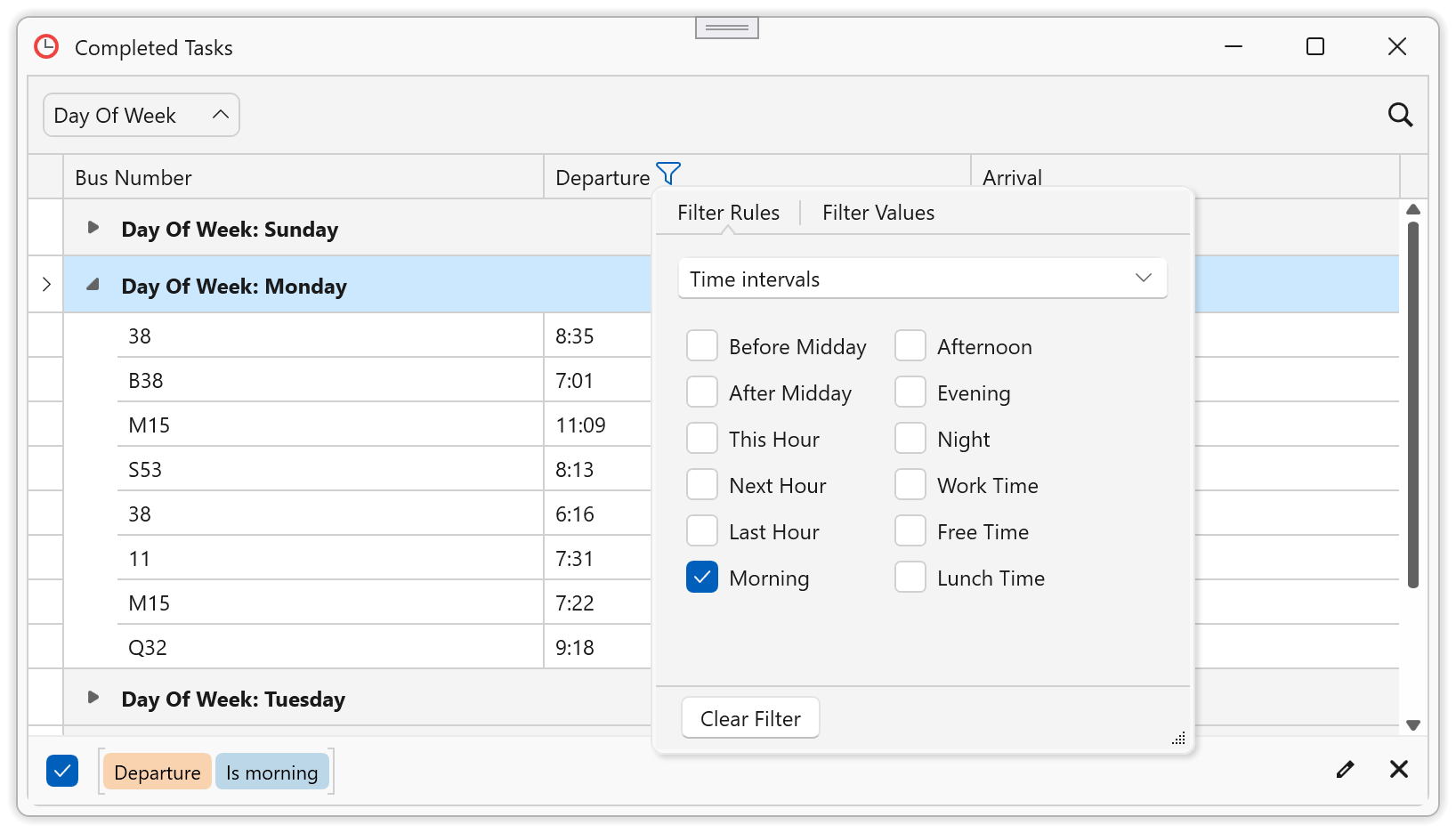 TimeOnly Column Filters - WPF Data Grid, DevExpress