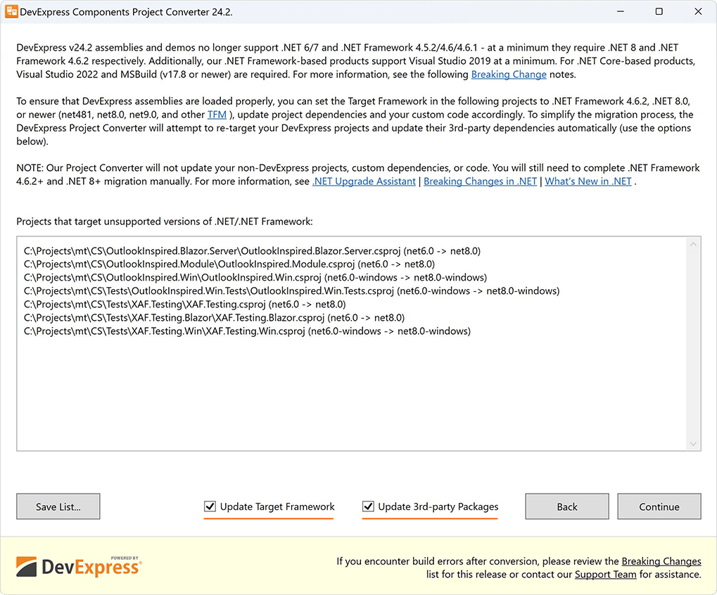 The DevExpress Project Converter - XAF for Blazor, DevExpress