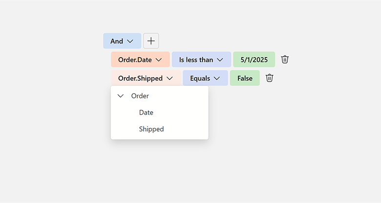 New Blazor Filter Builder — Create Hierarchical Fields