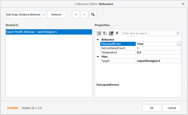 ReportModifyBehavior in WinForms Report Designer