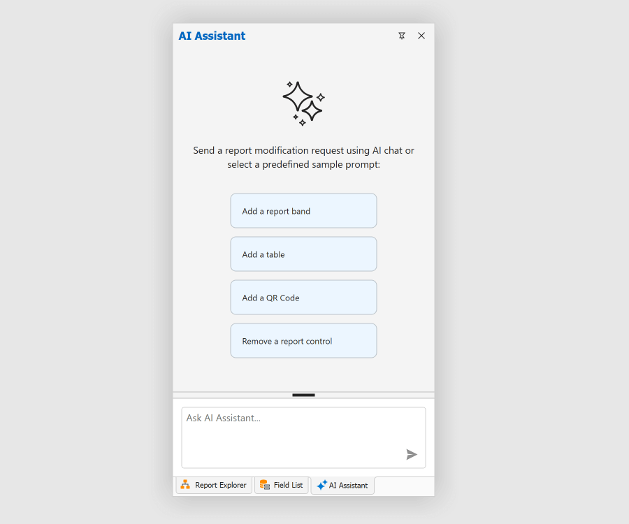 AI Assistant Chat Window in WinForms Report Designer