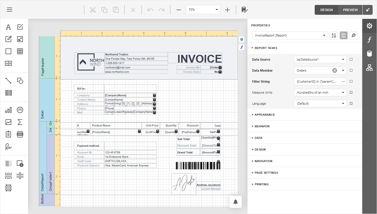 AI-Powered Reports - A Template Designer Example - VCL Components, DevExpress