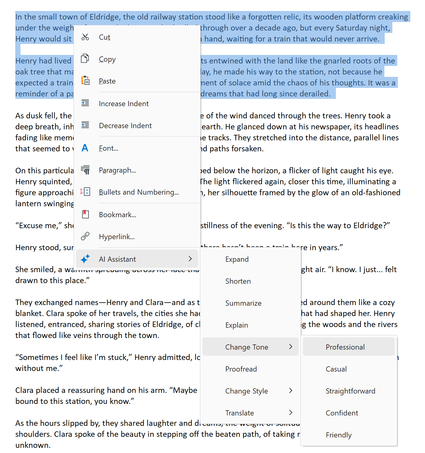Artificial Intelligence - AI Support Example in Rich Text Editor - VCL Components, DevExpress