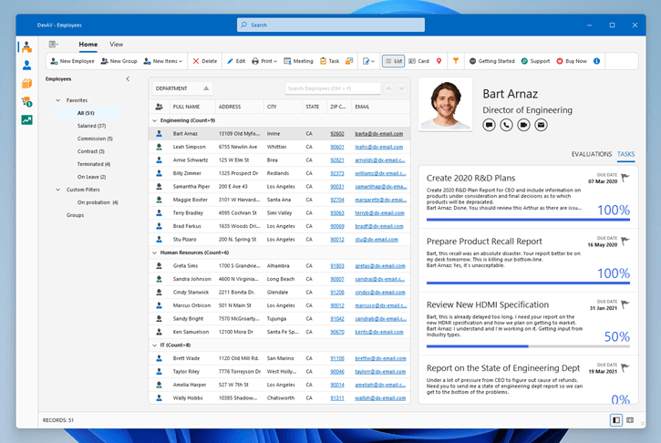 WinForms Outlook Inspired App, DevExpress