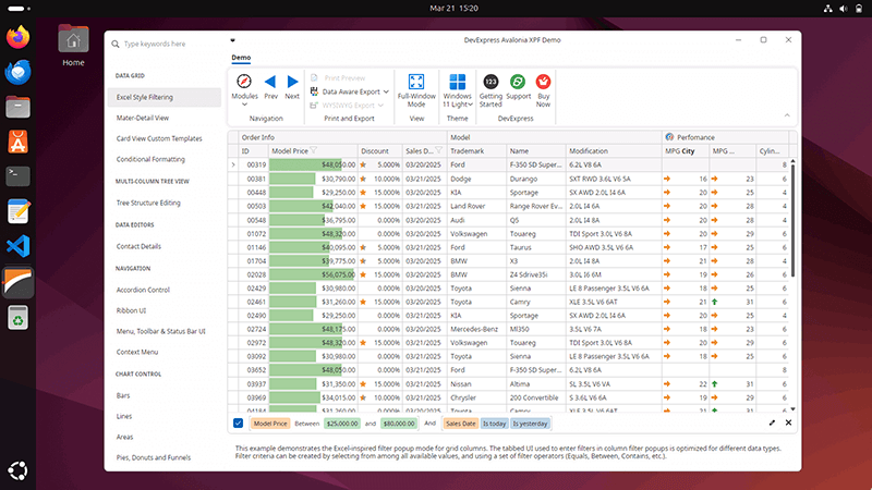 Avalonia XPF, DevExpress