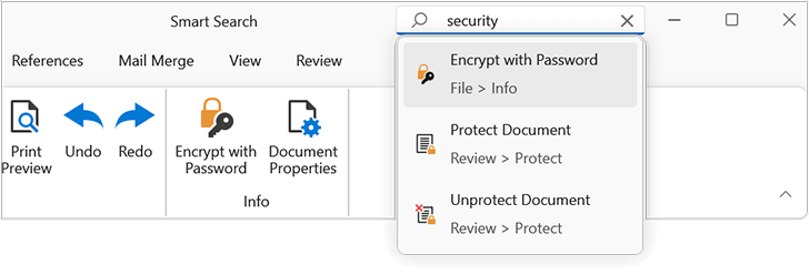 Smart Search - WPF Ribbon, DevExpress