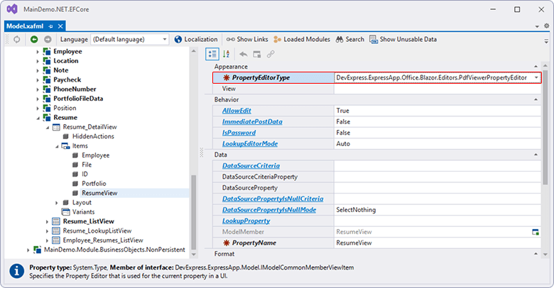 New PDF Viewer for XAF - Model Editor, DevExpress