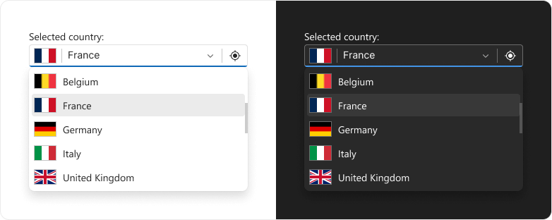 DevExtreme SelectBox that implements the new filed addons API