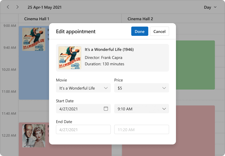 DevExtreme Scheduler appointment edit form customization