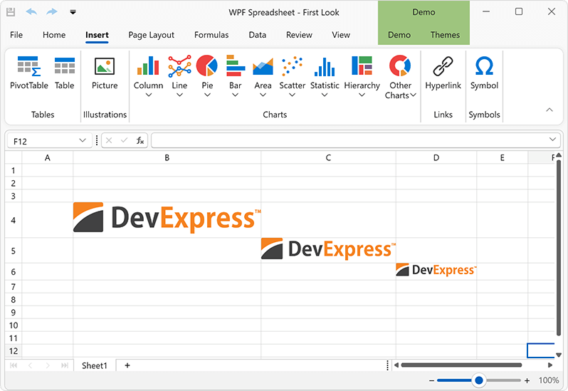 Embed Images in Cells - WPF Spreadsheet, DevExpress
